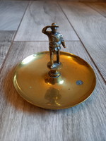 Beautiful antique copper figural ring holder bowl (7.5x11.5 cm)