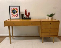 Refurbished, mid-century modern, retro slupskie fabryki mebli wooden desk