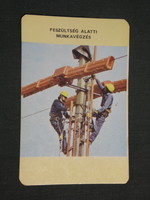 Kártyanaptár, DÉDÁSZ áramszolgáltató, feszültség alatti munkavégzés,1984 ,   (2)
