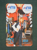 Card calendar, Pécs consumer store, meta sportswear, erotic female model, 1986, (2)