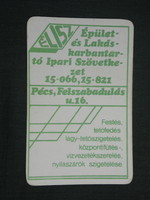 Kártyanaptár, ÉLISZ lakáskarbantartó szövetkezet, Pécs, 1985 ,   (2)