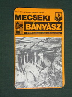 Card calendar, Mecsek ore mining company, newspaper, Pécs, miner, vájár, 1983, (2)