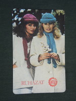 Card calendar, vintage clothing, fashion stores, erotic female model, 1983, (2)