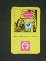 Card calendar, Pécs psv hairdresser, service, repair, copying, graphic designer, mosque, 1985, (2)