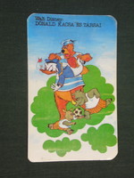 Card calendar, motion picture cinema, Walt Disney Donald Duck and his friends cartoon, 1984, (2)