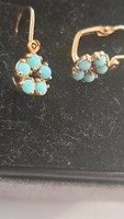 Beautiful 14k gold earrings turquoise, last announced today!