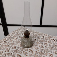 Petróleum lámpa, falilámpa, parasztlámpa üveg, üveg cilinderrel