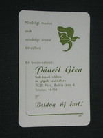 Card calendar, armor gauze hairdressing shop, Pécs, 1984, (2)