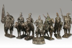 György Zala (1858-1937) - the seven leaders 1912,1928,1929, patinated bronze sculptures, with art criticism.