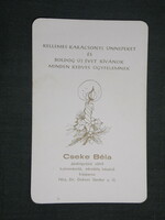 Card calendar, Béla Czeke gas lighter charger small industrialist, Pécs, 1985, (2)