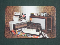 Kártyanaptár,Titán,Videoton tévé rádió,magnó,1.sz iparcikk üzlet,Pécs,1985 ,   (2)