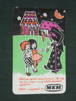 Kártyanaptár,MÉH hulladékhasznosító vállalat,grafikai rajzos, Jancsi és juliska mese,1985 ,   (2)
