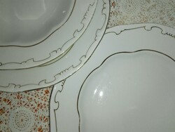 Zsolnay gold feathered porcelain...2 Deep, 1 flat plate.