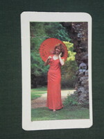 Card calendar, Meruker Mecsek store, Pécs, erotic female model, 1983, (2)