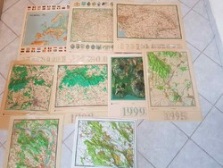 9 retro relief maps, map in one
