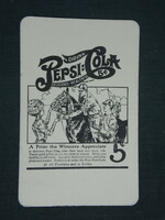Kártyanaptár, PEPSI üdítőital ,Pécs sörgyár, sörfőzde, grafikai rajzos, reklám plakát, 1985 ,   (2)