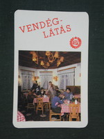 Kártyanaptár, ÁFÉSZ vendéglátás, vendéglő, étterem belső részlet, 1986 ,   (2)