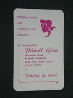Card calendar, armor gauze hairdressing shop, Pécs, 1983, (2)