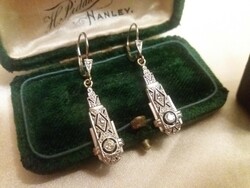Art Deco arany fülbevaló 0.30ct gyémántokkal