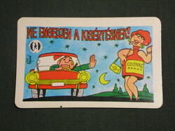 Kártyanaptár, Közlekedésbiztonsági tanács,grafikai rajzos,humoros, erotikus, 1983 ,   (2)
