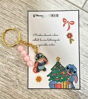 Stitch key ring for Christmas - pink