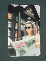Card calendar, transdanubian diary daily newspaper, newspaper, magazine, erotic female model, 1989, (2)