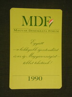 Card calendar, politics, mdf party, 1990, (2)