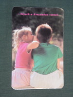 Card calendar, Pécs consumer store, clothing, fashion, children's model, 1988, (2)