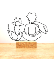A kis herceg és a róka - Örök barátság - drótból készített egyedi kézműves dekoráció