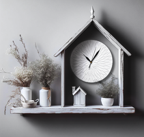 Pilipart: white minimalist design, structured handmade wall clock 25 cm