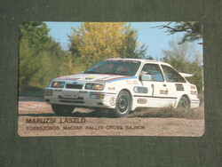 Card calendar, László Maruzsi rally cross champion, Ford sierra racing car, 1991, (2)