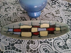 Retro Boat-Shaped Ceramic Serving Dish, Iconic 60s-70s Design
