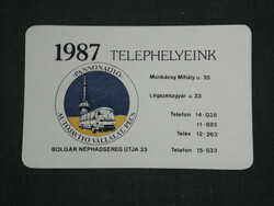 Card Calendar, No. xiv. Pannonauto repair shop, Pécs, Ikarus 250 bus factory, graphic artist, 1987, (2)