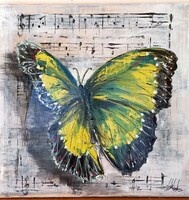 "Pillangó-dizájn"festmény feszitett vásznon 50x 50 cm