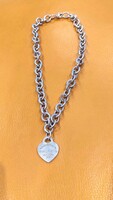 Tiffany&co 925 silver necklace with heart pendant 67 grams, 39 cm long, 1 cm wide, original