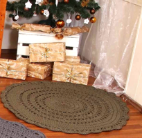 Hand crocheted rug made of premium cord yarn.