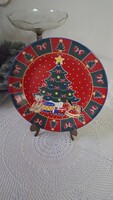 Beautiful Christmas tree festive porcelain plate 24cm.