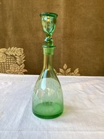 Zöld üveg likőrös butella 25 cm.