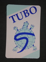 Kártyanaptár, TUBO szerelvény áruház, Budapest, grafikai rajzos, reklám teknős, 1994,   (2)