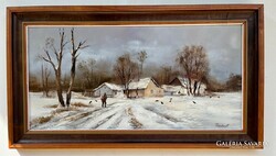 Reinhardt István (1936 - ) Borús reggel KERETEZVE 52x92cm