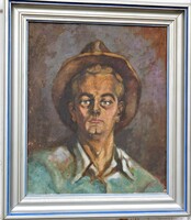 N3.Ismeretlen 20. századi festő: Kalapos férfi