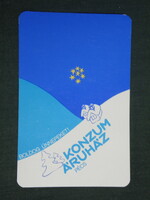 Card calendar, consumer store, Pécs, graphic designer, festive, Christmas, 1992, (2)