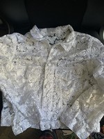 English designer short lace top, size 40-42