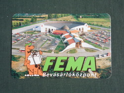 Card calendar, FEMA shopping center store, Pécs, graphic artist, dinosaur, 1992, (2)