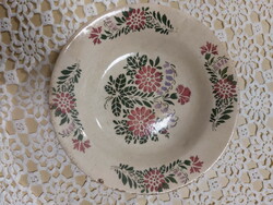 Porcelán falitányér, fali tál, népi virágmintás motívummal