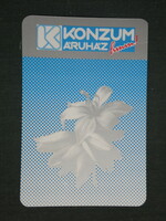 Kártyanaptár, Konzum Áruház, Pécs, ünnep, virág, 1994,   (2)