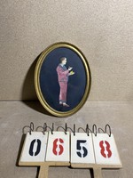 Bidermeier akvarell portré, 28 x 38 cm-es nagyságú festmény. 0658