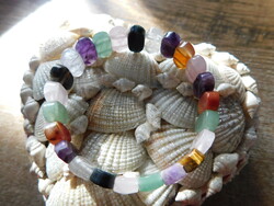 Mixed faceted mineral bracelet 18-20cm