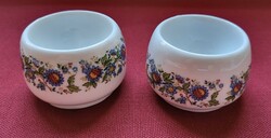 Melitta német porcelán gyertyatartó tojástartó virág mintával