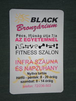 Kártyanaptár, Black Bronzárium fitness szalon, Pécs , 2005,   (2)